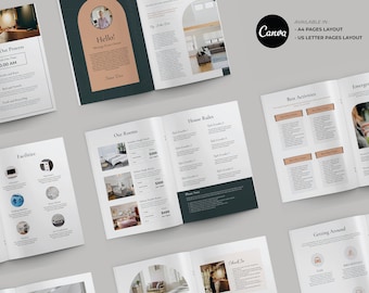 Libro di benvenuto per Airbnb/Casa vacanza/Guida manuale per l'host della casa/Guida per l'host VRBO/Guida di benvenuto Canva/Casa