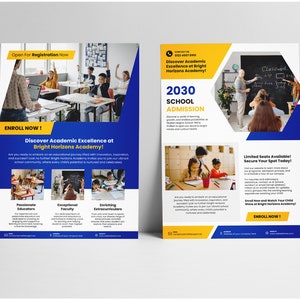 Modern School Education Admission Flyer Canva Template Bundle for Kids Learning with Professional Creative Design image 4