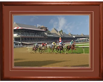 Saratoga Race Course Framed Art Print, Horse Racing Wall Decor