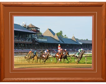 Travers Stakes, Saratoga Springs Race Course, 2024 print,  Fierceness on the outside and gaining fast. Photograph in a Variety of sizes.