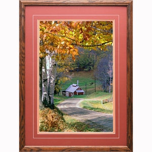 Vermont Sugar Shack, Woodstock, Vermont, Framed Photography by David Fingerhut. Autumn, Fall, Foliage.
