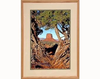 Monument Valley Butte Framed Photo, Arizona National Park Art