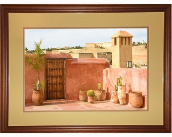 Rooftop Patio, Riad Laaroussa, Fez, Morocco Framed Photograph