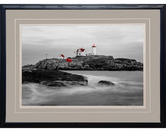Nubble Lighthouse Photograph, York Maine Art Print, Signed Limited Edition