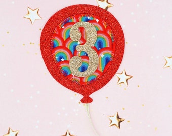 Rainbow Birthday Badge: Handmade Balloon Pin