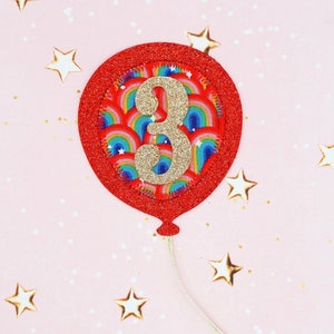 Rainbow Birthday Badge, Red Rainbow Birthday Badge Any Age