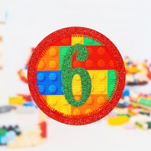 Building Blocks Birthday Badge, Boys Birthday Badge, Birthday Badge Kids