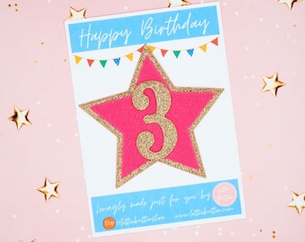 Custom Birthday Star Pin Badge: Any Age, Any Color