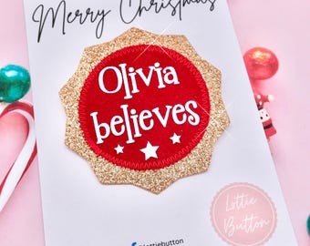 Christmas Believe Pin Badge, Children’s Christmas Eve Box Gift, Christmas Eve Box Filler, Polar Express