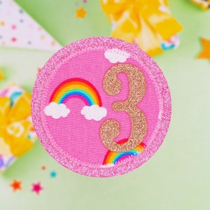 Rainbow Birthday Badge, Girls Birthday Badge, Birthday Badge, Birthday Pin
