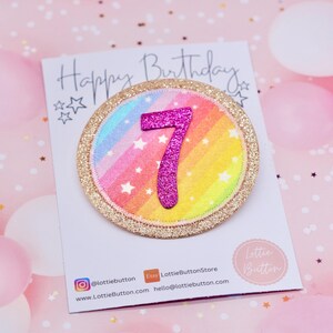 Birthday Badge Rainbow, Rainbow Party, Birthday Badge Girl - Etsy