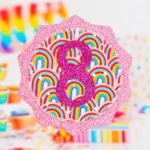 Rainbow Birthday Badge, Kids Birthday Badge, Rainbow Birthday Badge, Girls Birthday Badge