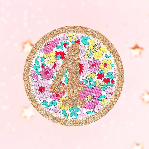 Badge d’anniversaire floral, Liberty Of London, Badge d’anniversaire des filles