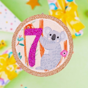 Birthday Badge, Koala Birthday Pin Badge, Girl Pin Badge