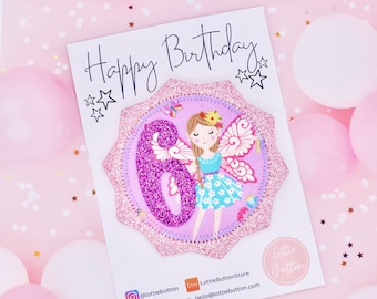 Fairy Birthday Badge, Girls Birthday Badge, Birthday Pin