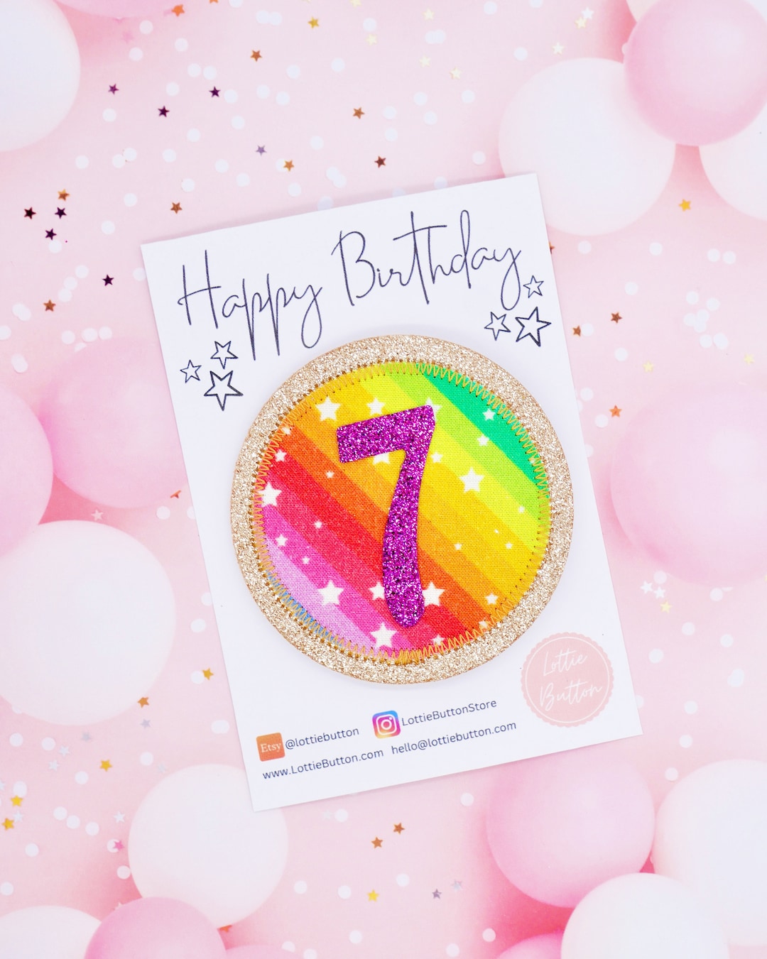 Birthday Badge Rainbow, Rainbow Party, Birthday Badge Girl - Etsy