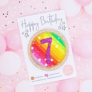 Birthday Badge Rainbow, Rainbow Party, Birthday Badge Girl