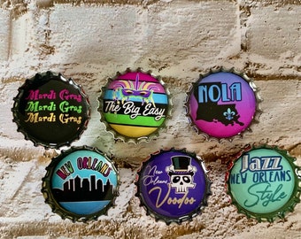 New Orleans Bottle Cap Magnets