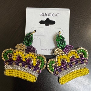 Mardi Gras Crown Earrings