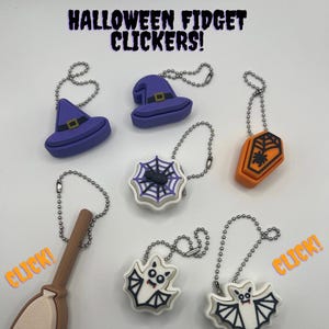 Halloween Fidget Clicker Keychains  Spooky Fidget Clickers  Trick or Treat Toys | Fidget Clickers for Stress and Anxiety Relief