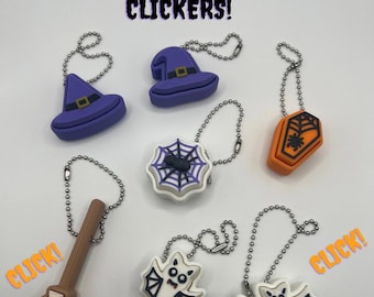 Halloween Fidget Clicker Schlüsselanhänger Gruselige Fidget Clicker Süßes oder Saures Spielzeug | Fidget Clicker für Stress und Angst Relief