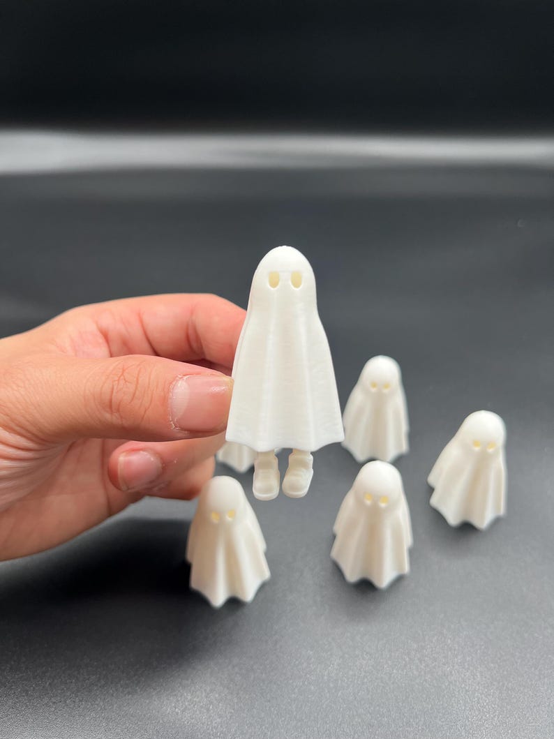 Slightly Rounded Cube Ghost 3D Printed Ghost Miniature With Swinging Feet - Halloween Decor - Etsy