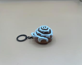 Cinnamon Roll Fidget Clicker Keychain – Foodie Gift – 3D Printed Stress Relief Toy – Cinnamon Bun Toy, Fun Gift for Teens & Adults