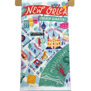 New Orleans Map Geschirrtuch