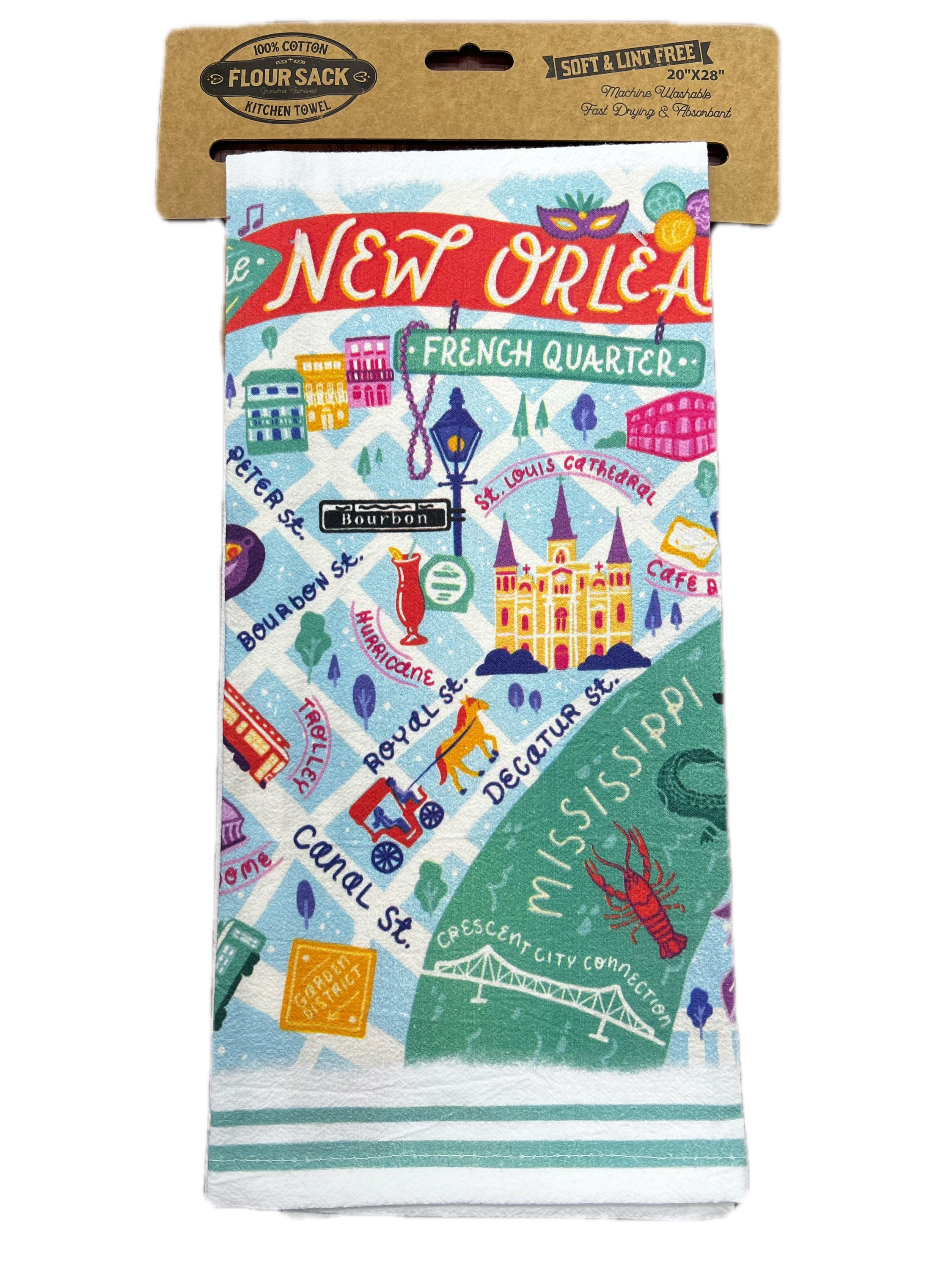 New Orleans Map Kitchen Towel