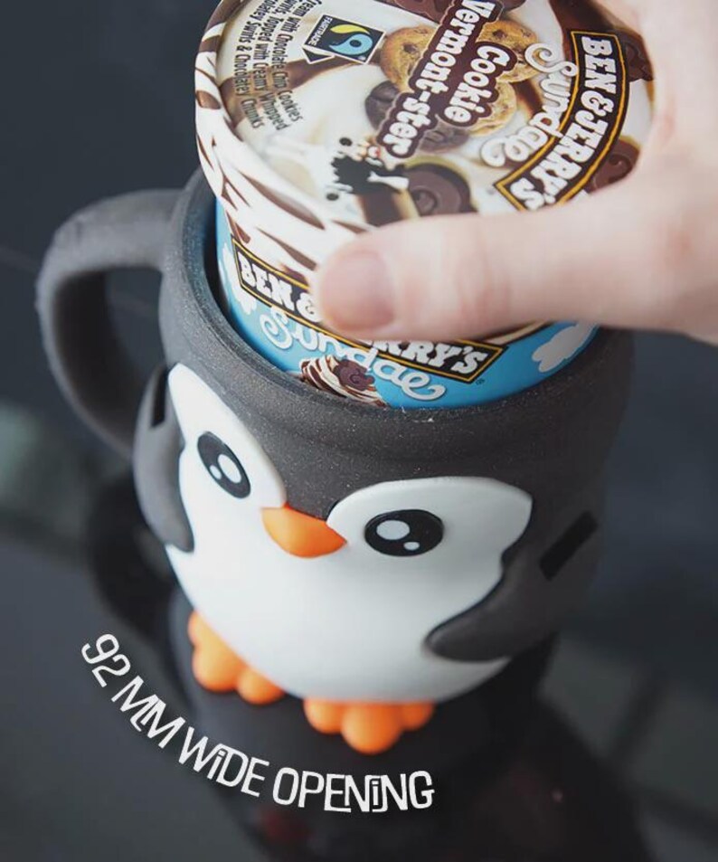 Pinguin Eisbecher Halter – 3D-Design Mit Versteck Produktbild-Vorschau 1