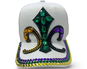 Chapeau Mardi Gras Fleur de Lys avec Strass