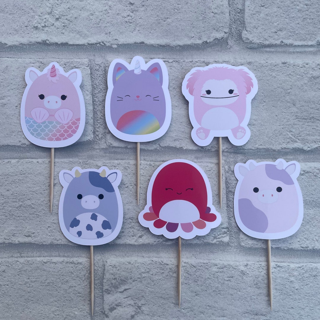 Squishmallow Cupcake Toppers Childrens Party Theme Cake Etsy
