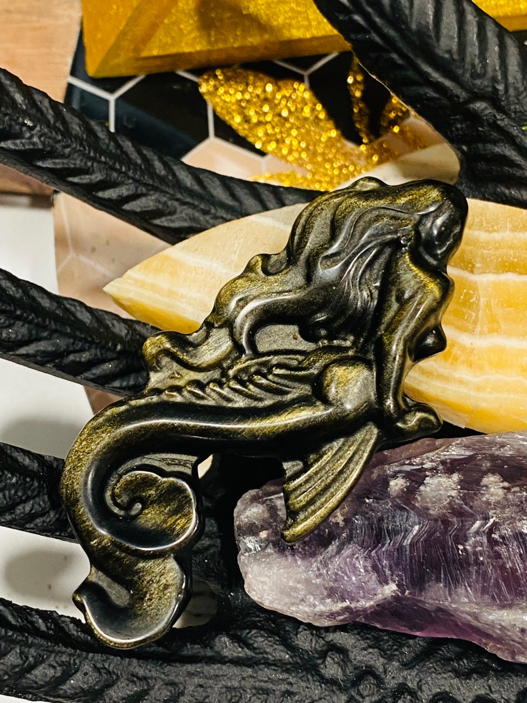 Gold Obsidian Mermaid Etsy