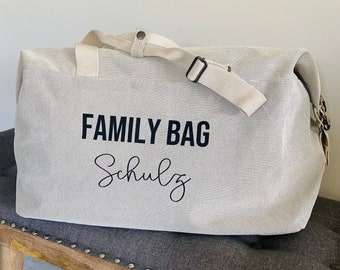 Hospital bag - travel bag family bag - desired text - mommy bag - beach bag