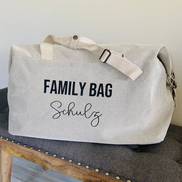 Kliniktasche - Reisetasche Family Bag  -Wunschtext- Mommy Bag - Strandtasche