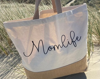 Jute Bag - Beach bag with your desired text