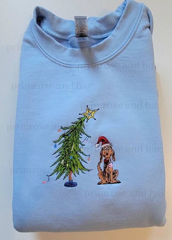 Grinch Christmas Sweatshirt Embroidered 