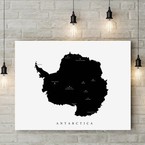 Antarktis druckbare | Karte der Antarktis | Abenteuer-Poster| White Continent Poster| Antarktis