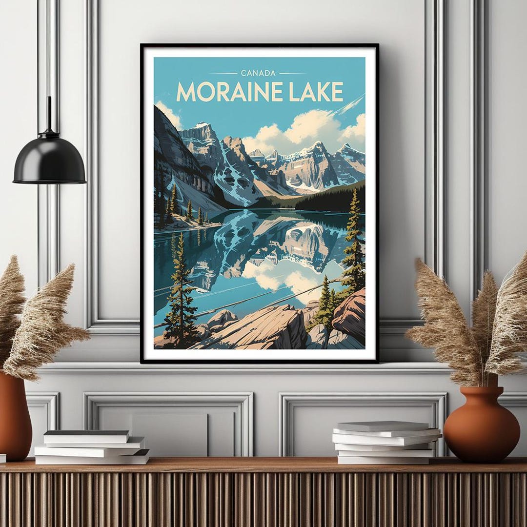 Moraine Lake Poster - Majestic Canadian Landscape Art Print for Wall ...