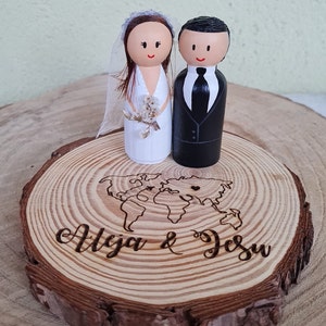 Regalos boda, sois los siguientes, topper pastel de boda familiar, muñecos de madera imagen 5