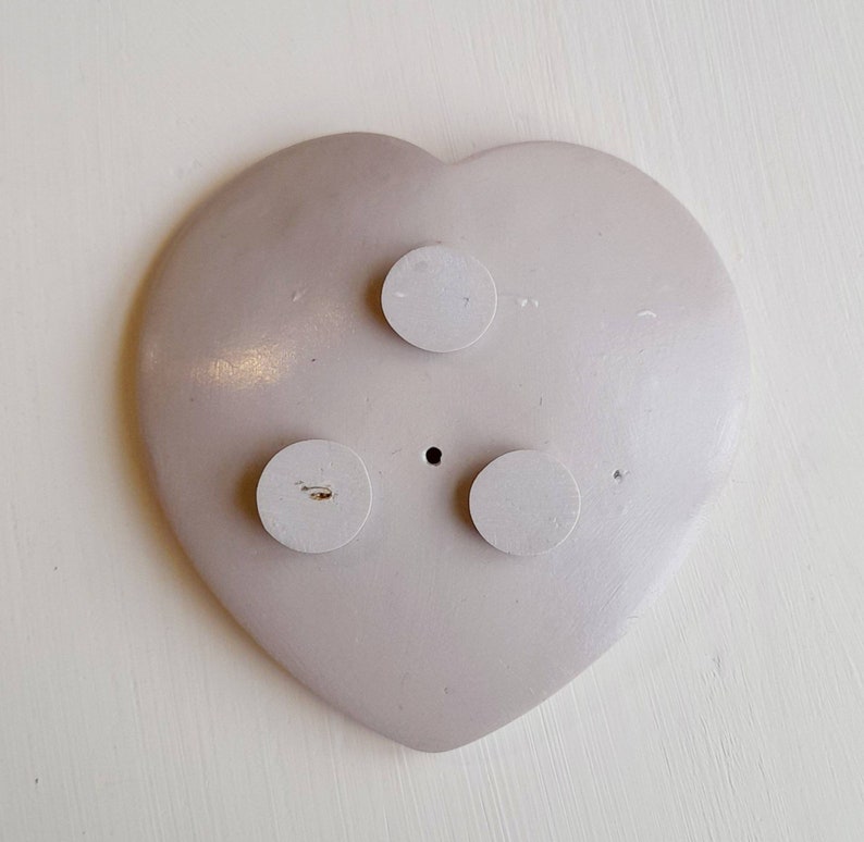 Gray heart shaped clay soap dish, with drainage hole, self draining, bathroom, kitchen. image 5