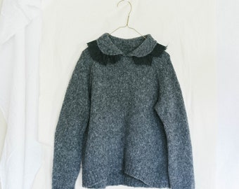 soft baby alpaka sweater cozy and warm sweater knitting sweater grey knitting elegant knitting