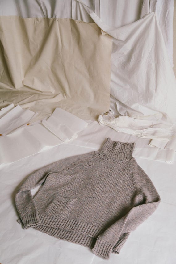 Dicker Woll-Tweed-Pullover, Stehkragenpullover, Wollpullover mit