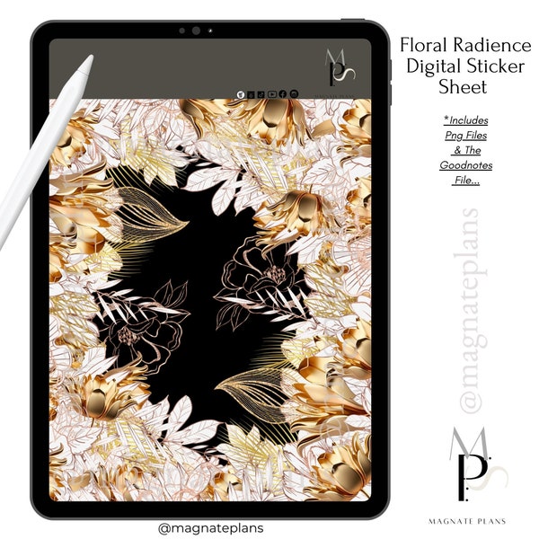 Floral Radience Digital Sticker Sheet