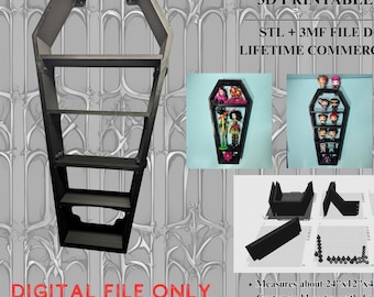 Estante de ataúd STL – Decoración digital de pared / Licencia comercial de por vida
