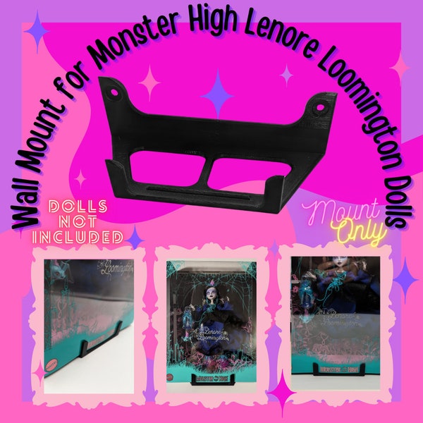 Wall Mount/Floating Shelf for Monster High Designer Series Lenore Loomington Doll - Doll Not Included - Free Shipping