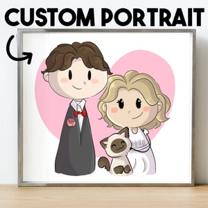 Doodles for Dollars | Custom Digital Commissions, Personalized Gifts, Illustration, Cartoon, Chibi Art, Anniversary Wedding