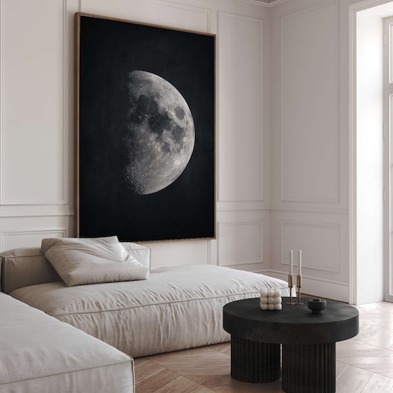 Black Moon Wall Art, Wall Decor Over the Bed, Above Bed Decor