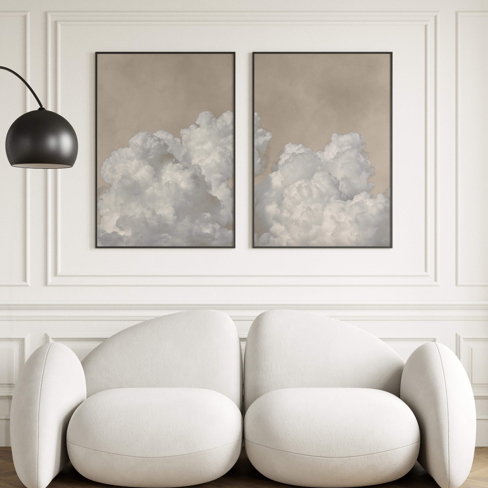 Beige Cloud Wall Art Prints, Neutral Wall Art, Set of 2 Prints ...