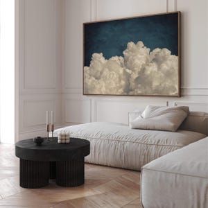 Above Bed Cloud Canvas Wall Art, Horizontal Framed Art, Extra Large
